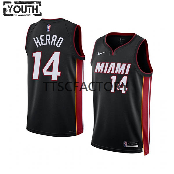 Miami Heat Trikot Tyler Herro 14 Nike 2022-23 Icon Edition Schwarz Swingman - Kinder